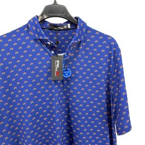 NEW RLX Ralph Lauren Mens XL Golf Performance Moisture Wicking Blue Floral